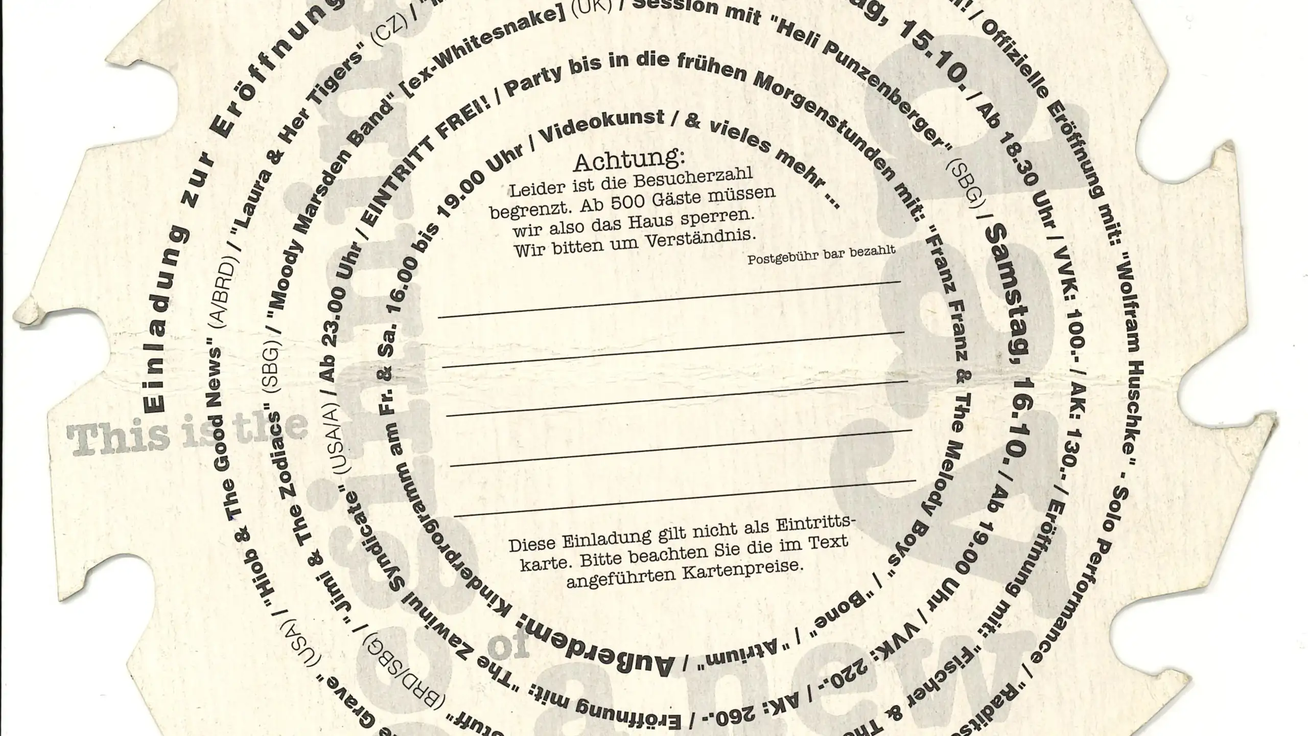 Einladung zur Eröffnung 1993, Seite 2