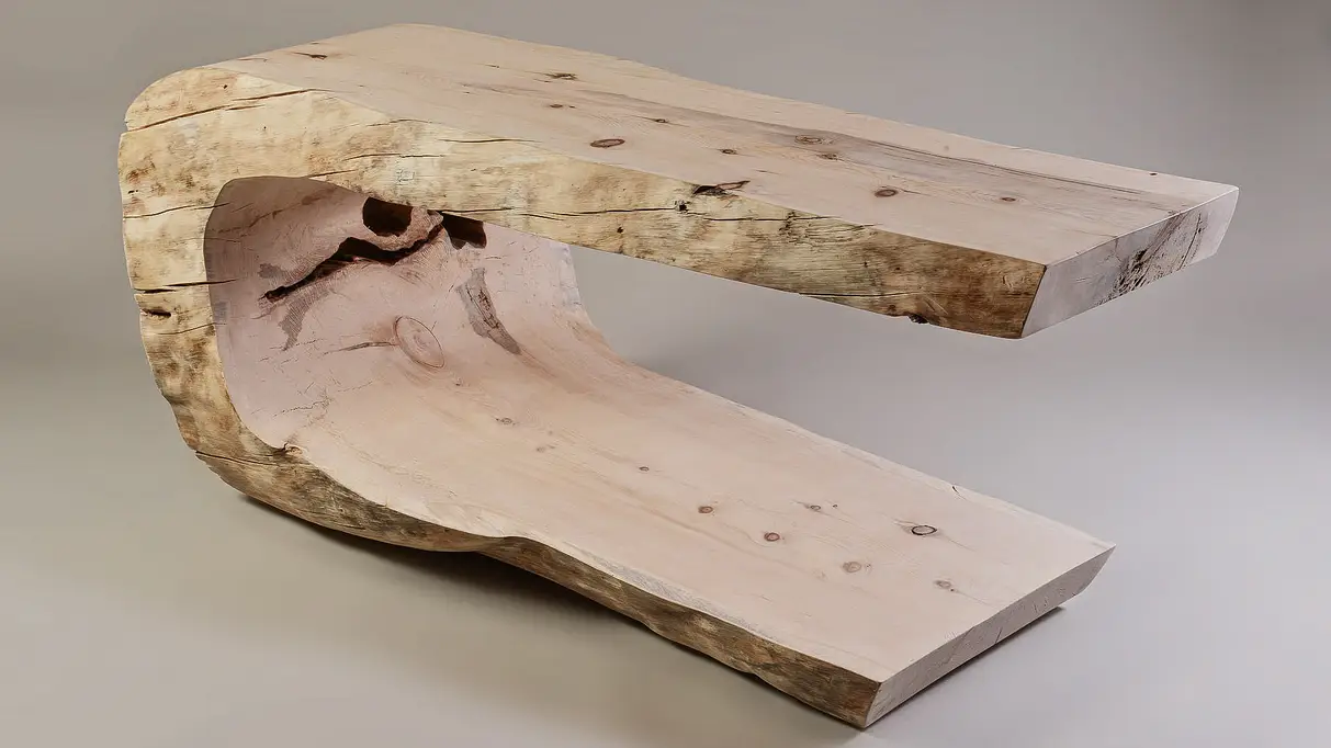 Mueble bajo de diseño de madera natural de Stammdesign