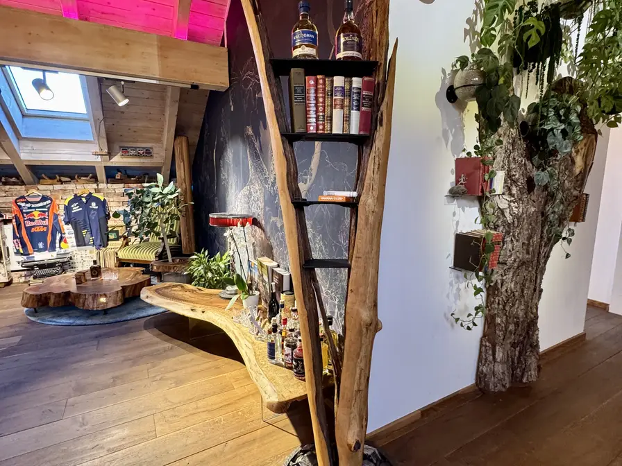 Freistehendes Regal aus einem Baumstamm als Unikat von Stammdesign als Unikat